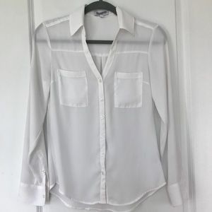 Express Portofino Slim Fit Convertible Blouse
